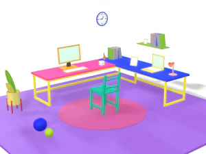 cartoon room assets 3D Model