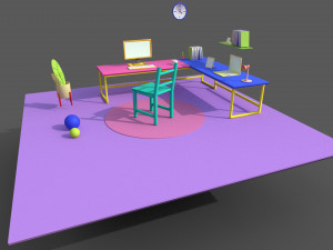 cartoon room assets 3Dモデル