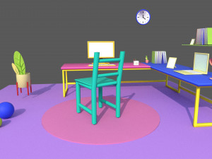 cartoon room assets 3Dモデル