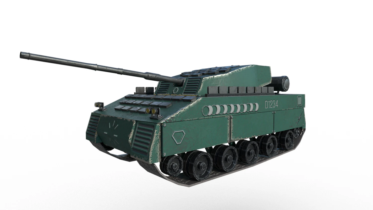military battle tank 3D Model .c4d .max .obj .3ds .fbx .stl .blend 