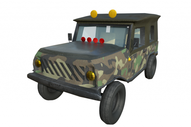 military jeep model Modelo 3D .c4d .max .obj .3ds .fbx .stl .blend 
