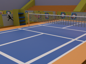 cartoonish badminton court 3D Модель