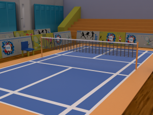 cartoonish badminton court 3D Модель