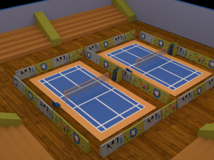 cartoonish badminton court 3D Модель