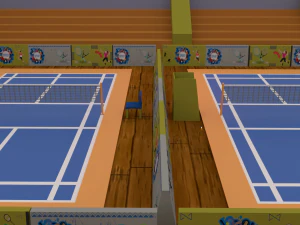 cartoonish badminton court 3D Model