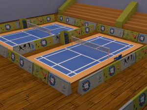 cartoonish badminton court 3D Model