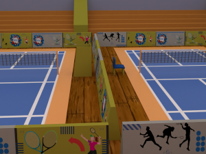 cartoonish badminton court 3D Модель