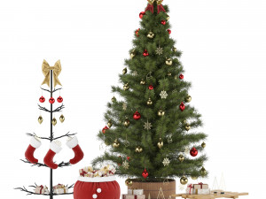 christmas decoration set 3D मॉडल