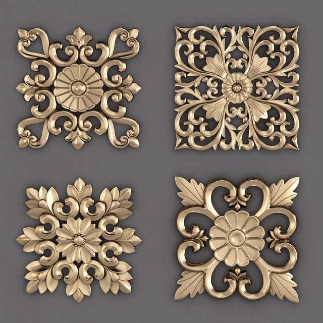 decorative ornament vol 01 3D Modell .c4d .max .obj .3ds .fbx .stl .blend