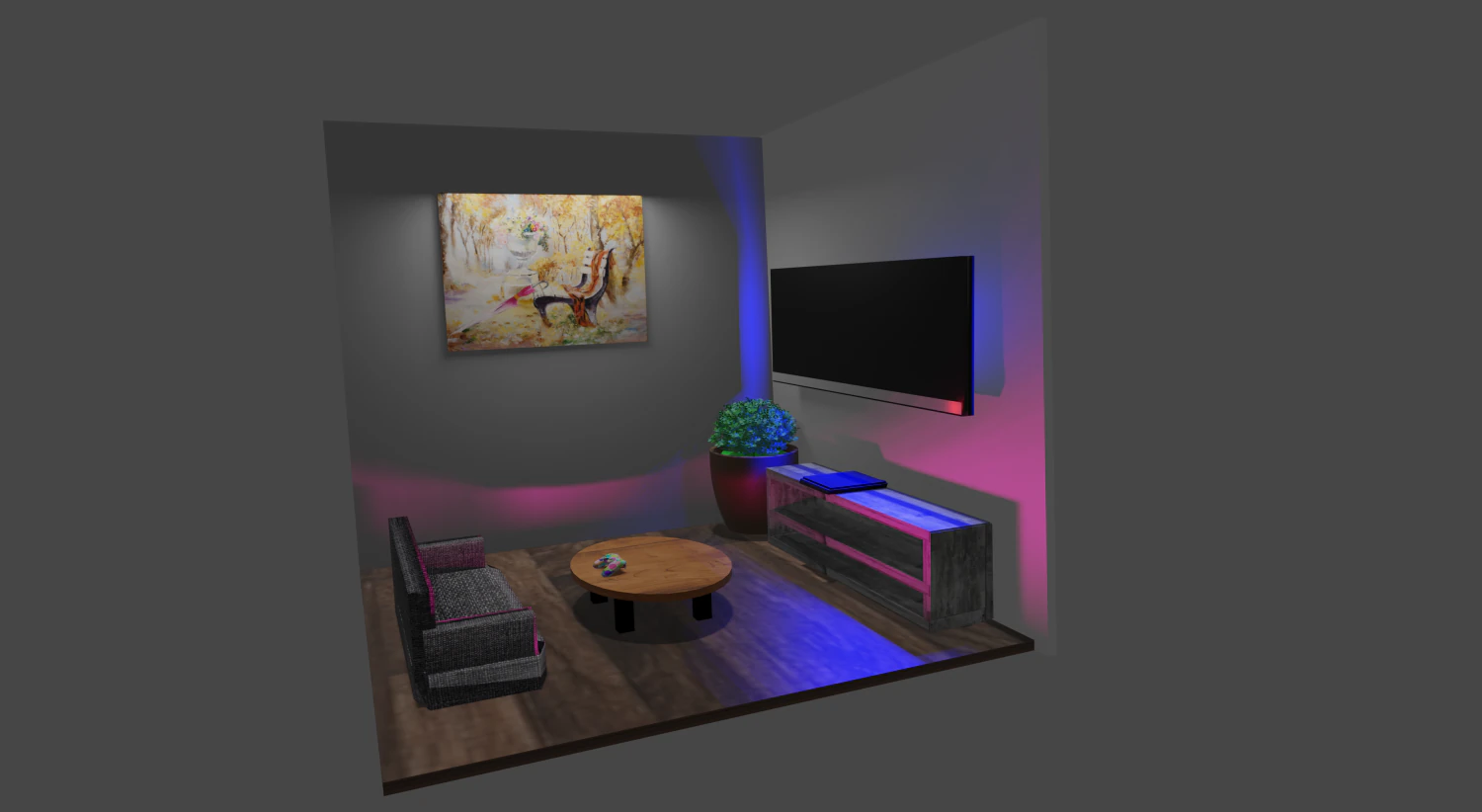 living 3D Model .c4d .max .obj .3ds .fbx .stl .blend 