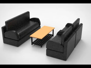 divano set semplice Modello 3D