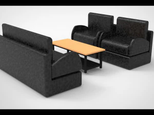 divano set semplice Modello 3D
