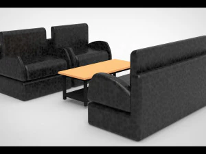 divano set semplice Modello 3D