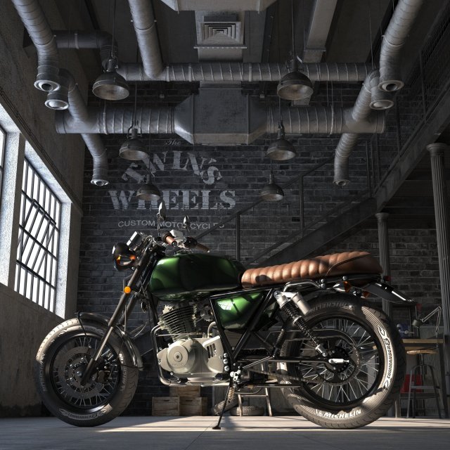 motorcycle 7 250cc 3D Model .c4d .max .obj .3ds .fbx .stl .blend