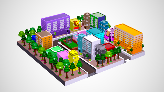 city detail fantasy game low-poly 3d mode 3D Model .c4d .max .obj .3ds .fbx .stl .blend 