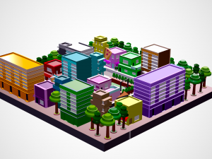city detail fantasy game low-poly 3d mode 3D Model
