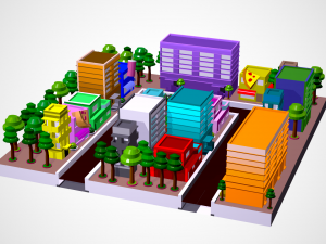 city detail fantasy game low-poly 3d mode 3D Model
