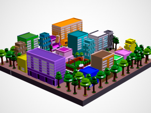 city detail fantasy game low-poly 3d mode 3D Model