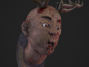 death head with horn 3D 模型