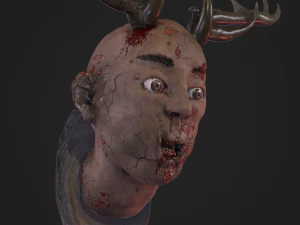 death head with horn 3D Model
