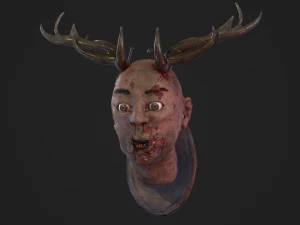 cabeza de muerte con cuerno Modelo 3D