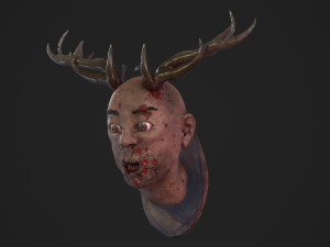 death head with horn 3D 模型