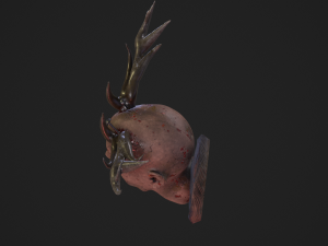 death head with horn 3D 模型