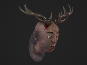 death head with horn 3D 模型