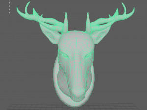 3d deer head model low-poly Modello 3D