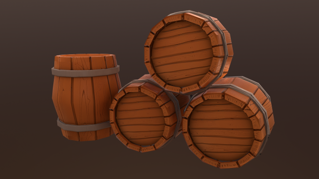 barrel low-poly 3D 모델 .c4d .max .obj .3ds .fbx .stl .blend 