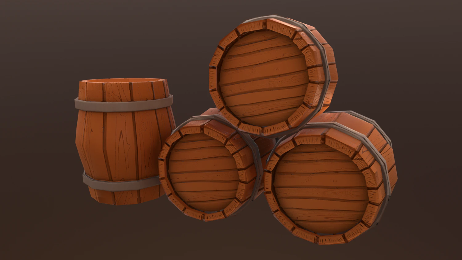 barrel low-poly 3D Model .c4d .max .obj .3ds .fbx .stl .blend 