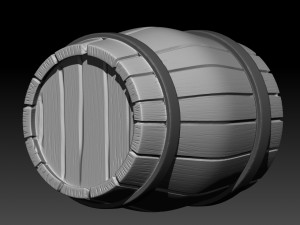 barrel low-poly 3D 모델