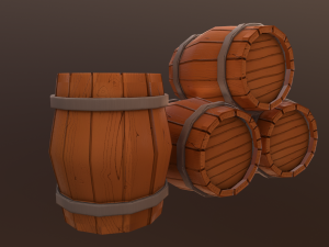 barrel low-poly 3D 모델