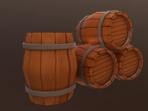 barrel low-poly 3D Model