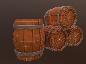 barrel low-poly 3D 모델