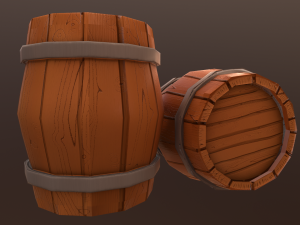 barrel low-poly 3D 모델
