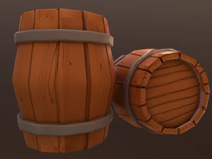 barrel low-poly 3D Model