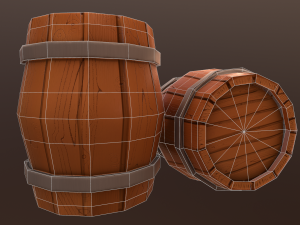 barrel low-poly 3D 모델
