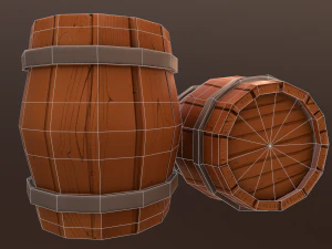 barrel low-poly 3D Model