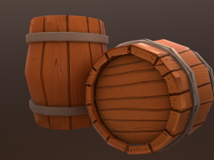 barrel low-poly 3D 모델