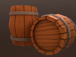 barrel low-poly 3D Model