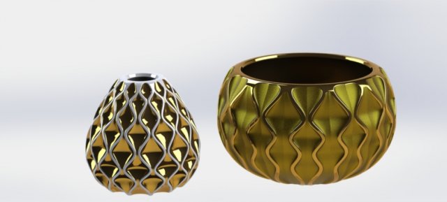 2 new 3d printable planters Model Cetak 3D .c4d .max .obj .3ds .fbx .stl .blend 