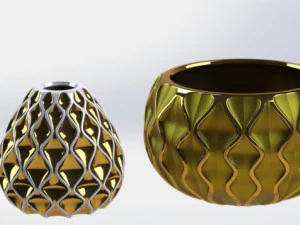 2 новых цветочных горшка для 3D-печати 3D Принт Модель