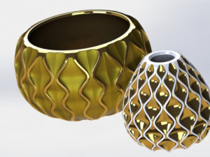 2 new 3d printable planters Model Cetak 3D