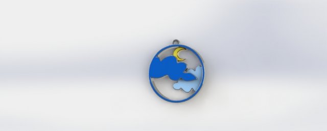moon pendant 3D Принт Модель .c4d .max .obj .3ds .fbx .stl .blend 