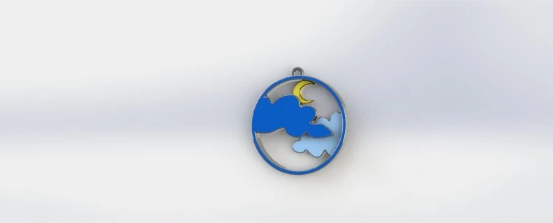 月亮吊坠 3D 打印模型 .c4d .max .obj .3ds .fbx .stl .blend 