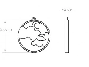 月亮吊坠 3D 打印模型