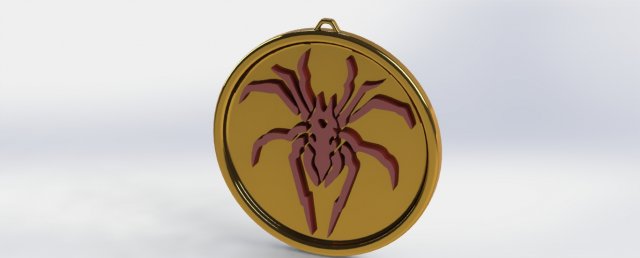 spider medallion 3D Print Model .c4d .max .obj .3ds .fbx .stl .blend 