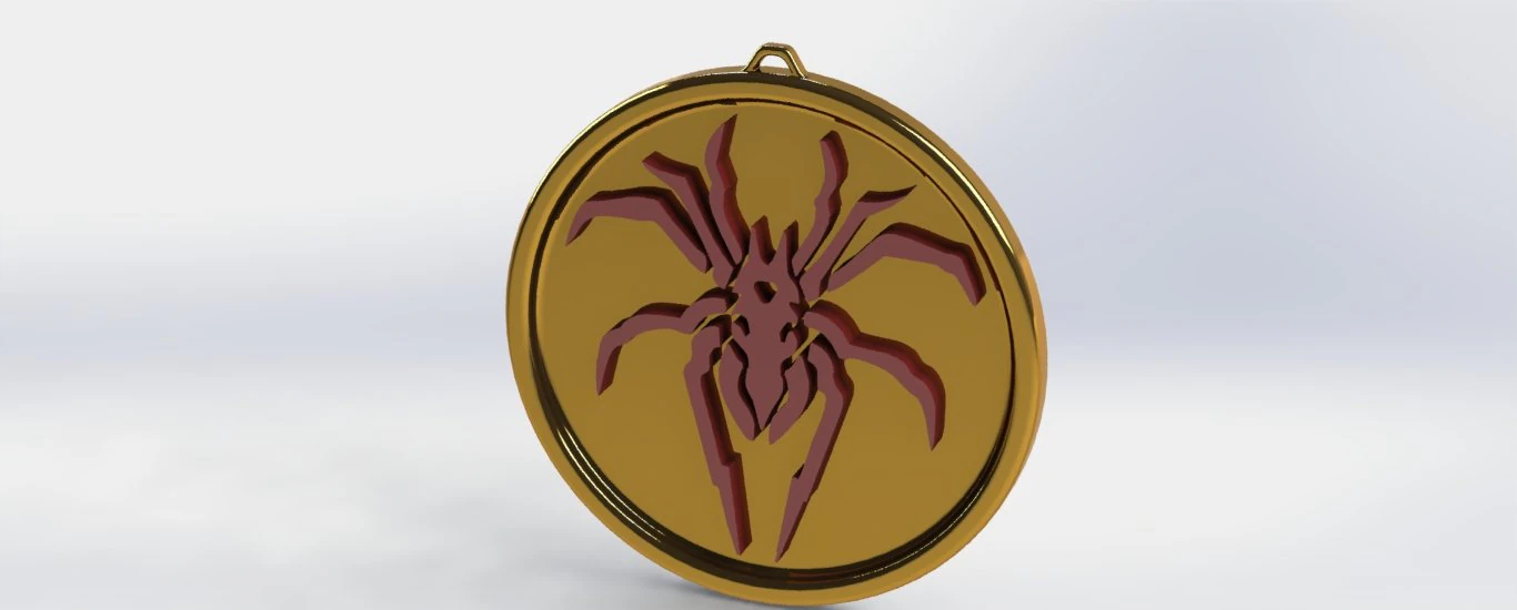 spider medallion 3D Print Model .c4d .max .obj .3ds .fbx .stl .blend 