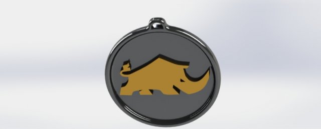 rhino pendant Model do druku 3D .c4d .max .obj .3ds .fbx .stl .blend 